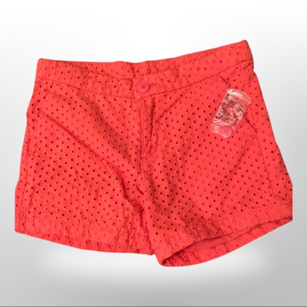 Girls Uniqlo Eyelet Shorts in Coral Size 11